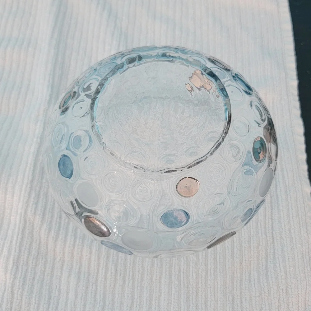 VTG MCM Crystal Borske Sklo Chech Glass Work Candy Dish Nemo